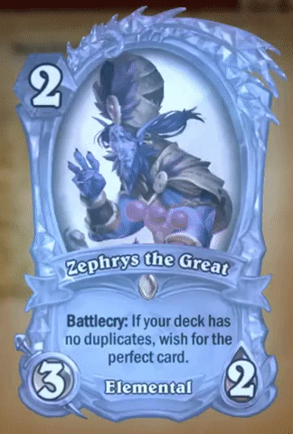 Hearthstone / Zephrys the Great card animation.