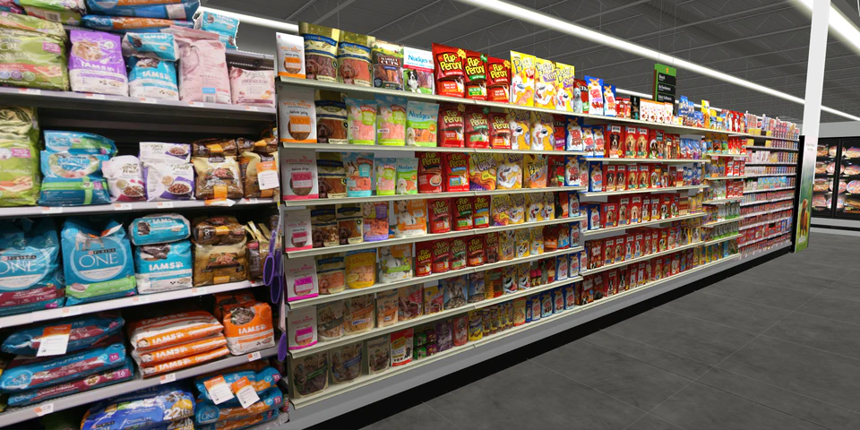 An aisle layout in the ShopperMX store editor.