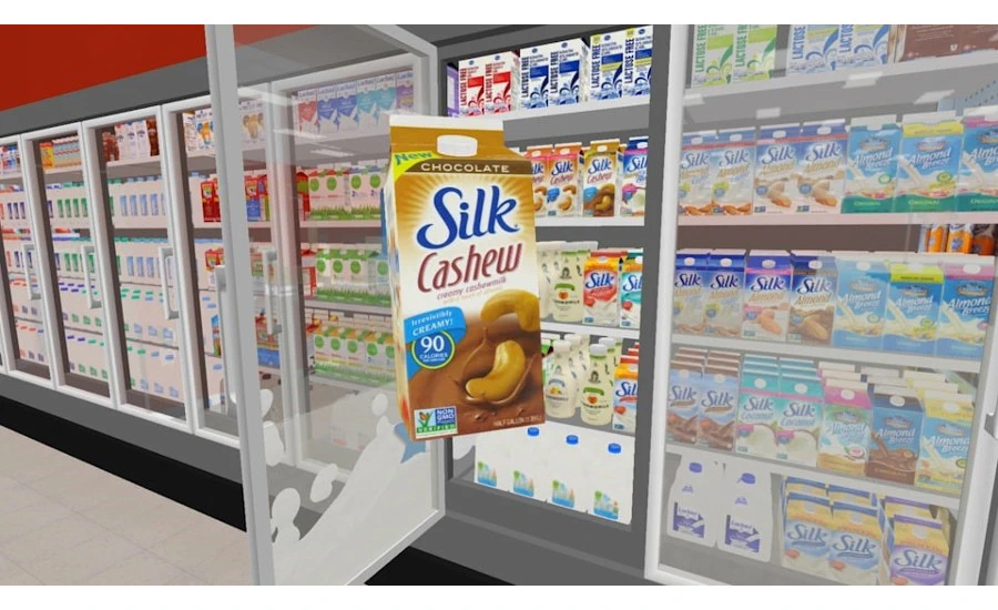 A retail aisle in the ShopperMX 3D environment.