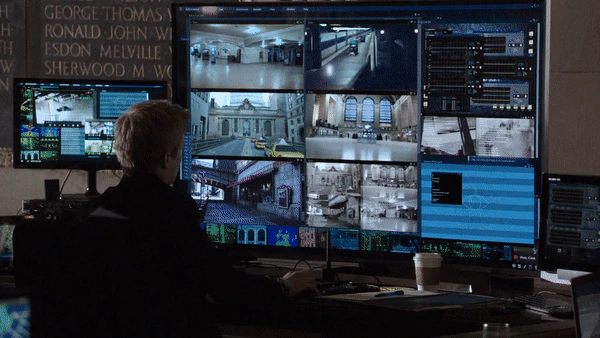 Interactive screen props in a scene from Quantico, Season 1.