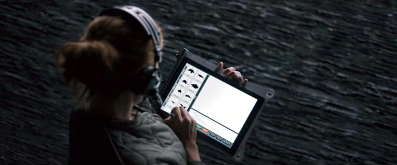 Interactive tablet screen.