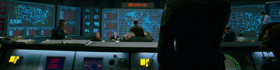 A wider view of the Pentagon screen work.