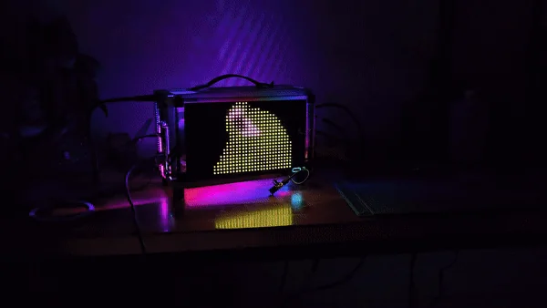 Looping LED matrix animation on the custom Patch computer.